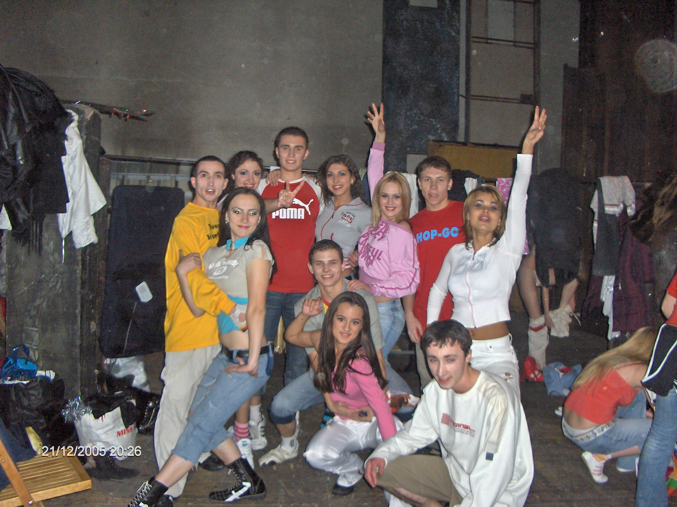 Me, my brother, and our team after the performance.