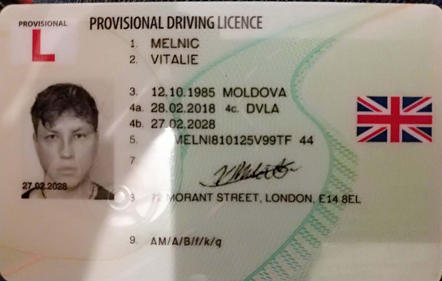 First foreign provisional driving license for a scooter.
